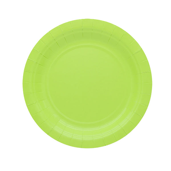 BIG PARTY - 74082 - Piatti piani Ecocolor - Ø18cm - biodegradabile - verde mela - Big Party - conf. 25 pezzi - 104733 - Conf. da 1 Pz.
