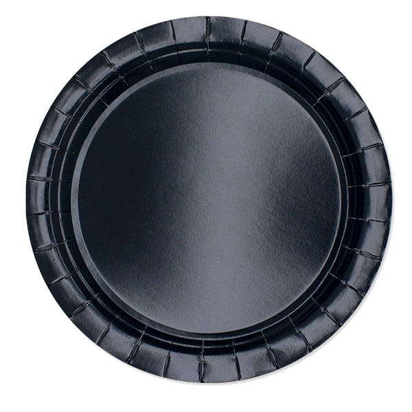 BIG PARTY - 74254 - Piatti piani Ecocolor - Ø24cm - biodegradabile - nero - Big Party - conf. 25 pezzi - 104746 - Conf. da 1 Pz.