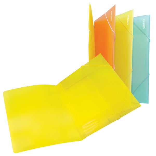 Colorosa - 362270 - Cartella 3 lembi con elastico angolare Spring - A4 - dorso piatto - colori assortiti - Colorosa - 104820 - Conf. da 24 Pz.
