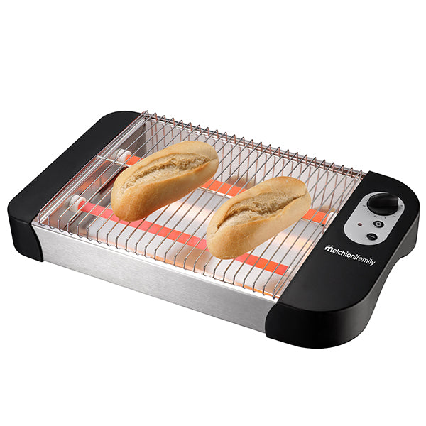 Melchioni Family - 118380043 - Tostiera piatta elettrica TOSTONE PLUS - 41 x 25 x 7,5 cm - 600 W - nero-argento - Melchioni family - 105002 - Conf. da 1 Pz.