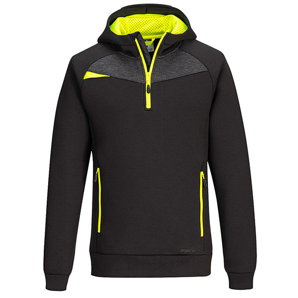 Portwest - DX467BKRXXL - Felpa DX467 a mezza zip - con cappuccio - taglia XXL - nero - Portwest - 105170 - Conf. da 1 Pz.