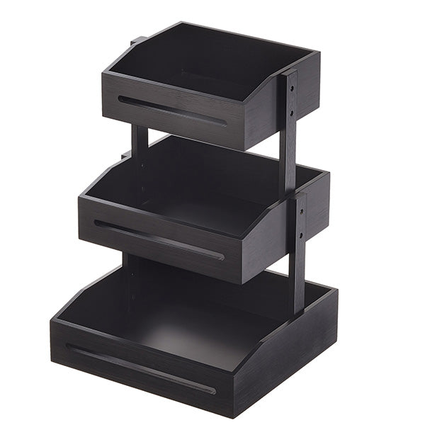 Leone - S0138.Z - Espositore buffet - 3 piani - bamboo nero - H 41cm - Leone - 105494 - Conf. da 1 Pz.