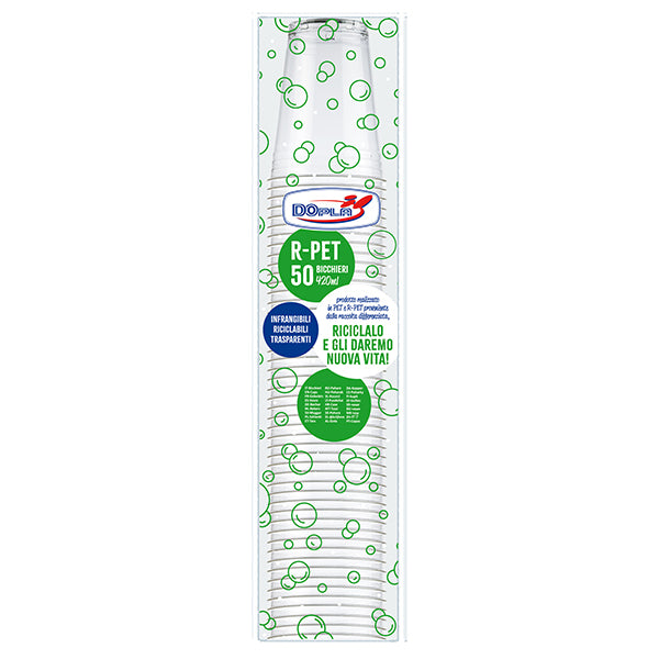 DOPLA - 25001 - Bicchiere - trasparente - rPET - 300 ml - Dopla - conf. 50 pezzi - 105724 - Conf. da 1 Pz.