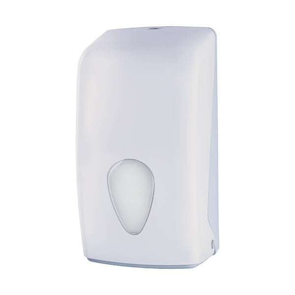 Medial - 920005 - Dispenser carta igienica Stileco - interfogliata - 13,5 x 13,5 x 27,7 cm - 500 fogli - ABS - bianco - Medial - 105852 - Conf. da 1 Pz.