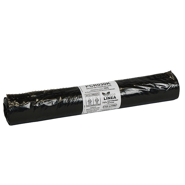 Bio Extrusion - PCR030K - Sacco rifiuti - PCR - 72 x 110 cm - 110 L - 30 gr - nero -Bio Extrusion - conf. 10 pezzi - 105859 - Conf. da 1 Pz.
