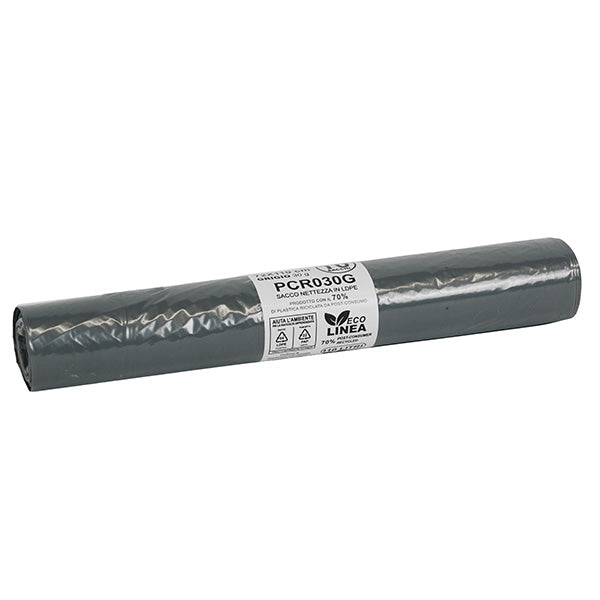 Bio Extrusion - PCR030G - Sacco rifiuti - PCR - 72 x 110 cm - 110 L - 30 gr - grigio -Bio Extrusion - conf. 10 pezzi - 105863 - Conf. da 1 Pz.