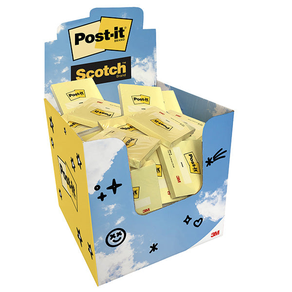 POST-IT - 7100410434 - Blocchetto adesivo - 76 x 76 mm - 100 fg - Giallo Canary - Post-it® - expo 60 pezzi - 106199 - Conf. da 1 Pz.