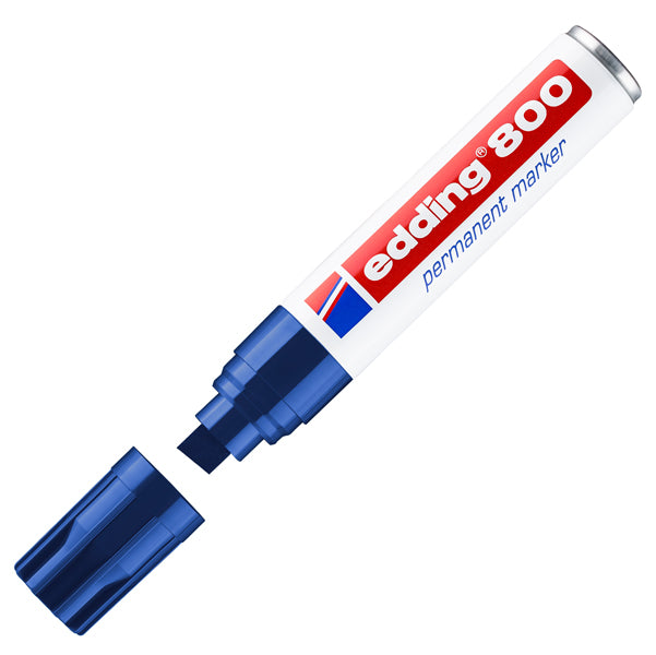 EDDING - E-800 003 - Marcatore permanente 800 - punta scalpello - da 4 a 12 mm - blu - Edding - 27492 - Conf. da 1 Pz.