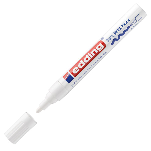 EDDING - E-750 049 - Marcatore permanente a vernice 750 - punta tonda - da 2 a 4 mm - bianco - Edding - 27560 - Conf. da 1 Pz.