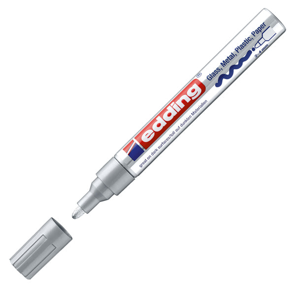 EDDING - E-750 054 - Marcatore permanente a vernice 750 - punta tonda - da 2 a 4 mm - argento - Edding - 27562 - Conf. da 1 Pz.