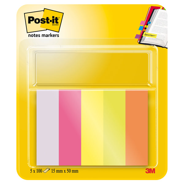 POST-IT - 7100172770 - Segnapagina Post-it in carta - 670-5 - 15 x 50 mm - 5 colori Neon - Post-it - conf. 500 pezzi - 32227 - Conf. da 1 Pz.