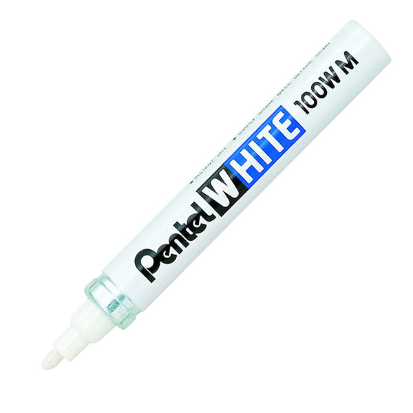 PENTEL - X100W-M - Marcatore White Marker - punta media 3,9mm - bianco - Pentel - 48841 - Conf. da 12 Pz.