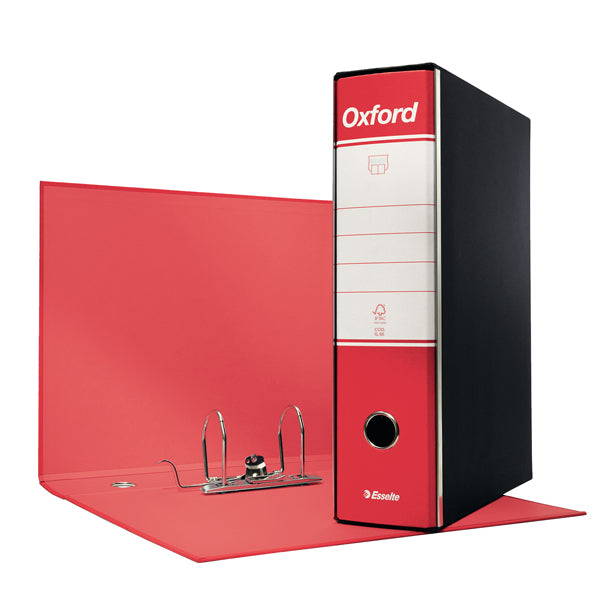ESSELTE - 390785160 - Registratore Oxford G85 - dorso 8 cm - protocollo 23 x 33 cm - rosso - Esselte - 50924 - Conf. da 6 Pz.