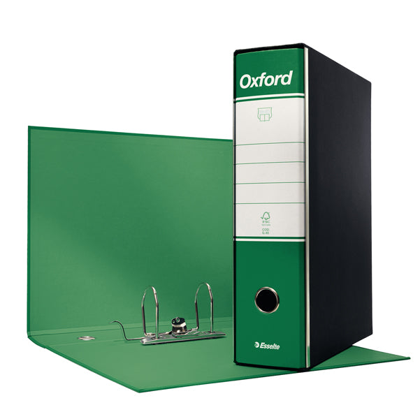 ESSELTE - 390785180 - Registratore Oxford G85 - dorso 8 cm - protocollo 23 x 33 cm - verde - Esselte - 50925 - Conf. da 6 Pz.