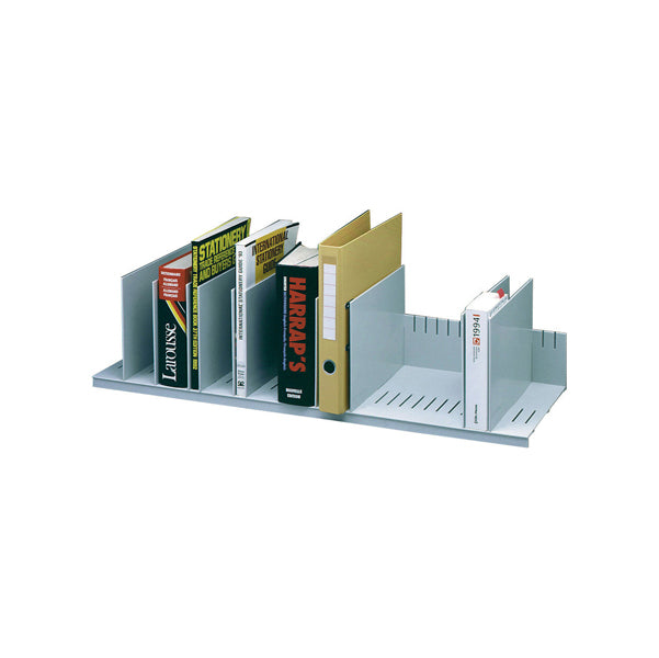 PAPERFLOW - K421204 - Portariviste - 10 separatori mobili - 80,2 x 27,5 x 21 cm - grigio - Paperflow - 61937 - Conf. da 1 Pz.