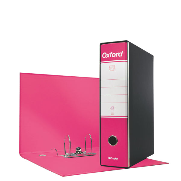 ESSELTE - 390785900 - Registratore Oxford G85 - dorso 8 cm - protocollo 23 x 33 cm - fucsia - Esselte - 63418 - Conf. da 6 Pz.