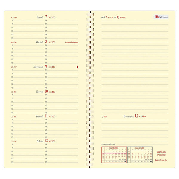 QUOVADIS - 219069Q - Agenda settimanale Italnote S 2027 - c-spirale - copertina Impala - 8,8 x 17 cm - nero - Quo Vadis - 66065 - Conf. da 1 Pz.