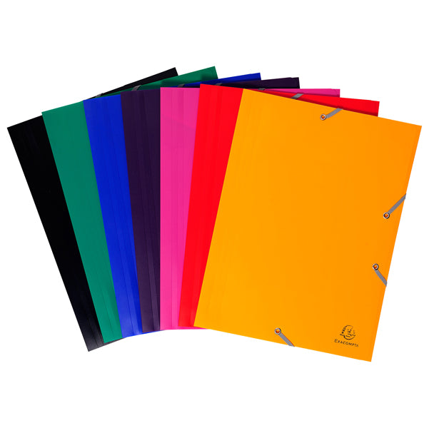 EXACOMPTA - 55902E - Cartella 3 lembi con elastico angolare - A4 - PP - blu - Exacompta - 71874 - Conf. da 30 Pz.