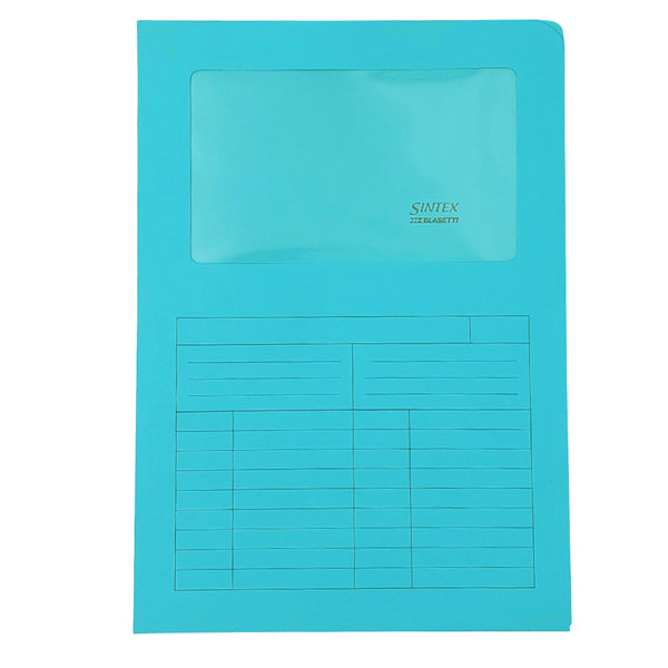 BLASETTI - 0580 - Cartellina a L con finestra Sintex - 120 gr - A4 - acquamarina - Blasetti - conf. 50 pezzi - 77418 - Conf. da 1 Pz.
