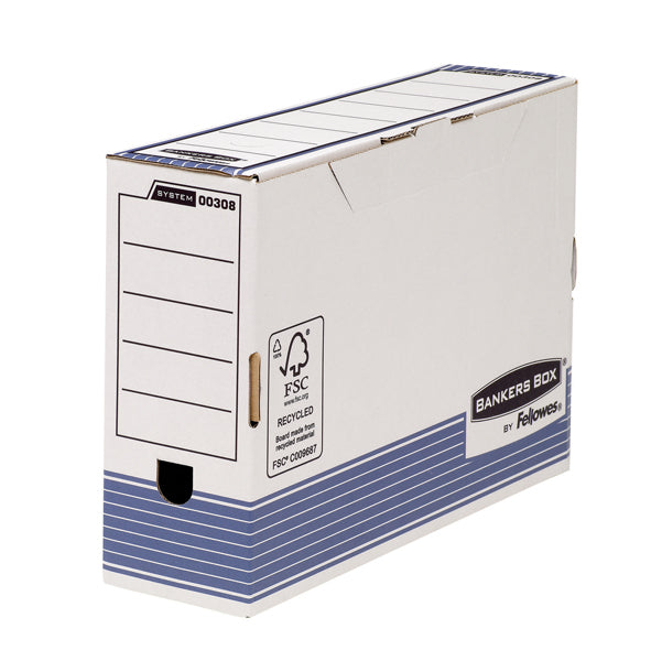 BANKERS BOX - 0030801 - Scatola archivio Bankers Box System - formato legale - 25,5 x 36 cm - dorso 10 cm - Fellowes - 80321 - Conf. da 10 Pz.