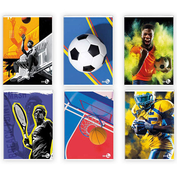 BM - 0110434 - Maxiquaderno Sport fantasia - A4 - 1 rigo - 40+2 fogli - 80gr - BM - 82522 - Conf. da 10 Pz.