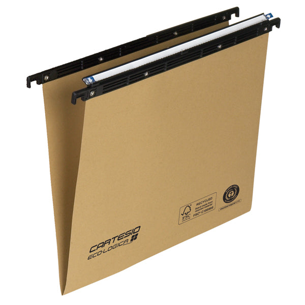 BERTESI - 100-395-A1 - Cartella sospesa Cartesio Eco-logica - cassetto - 39 cm - fondo V - 37 x 25 cm - avana - Bertesi - 86116 - Conf. da 25 Pz.