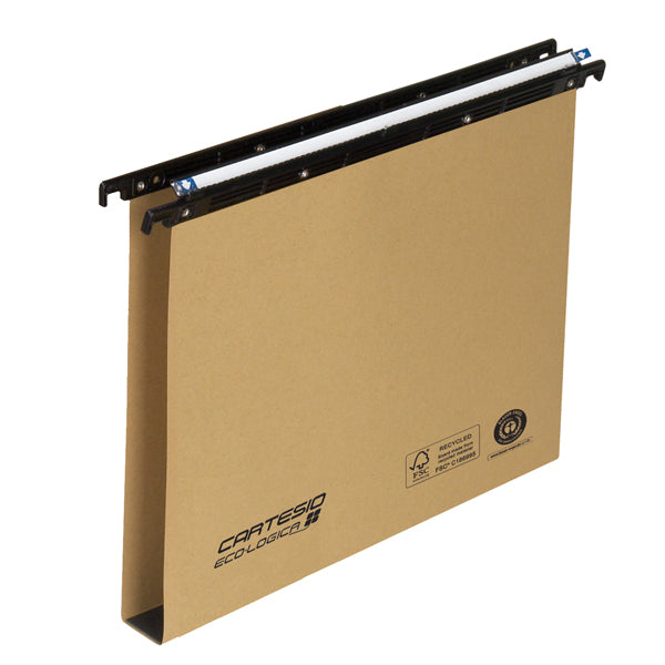 BERTESI - 100-395 3-A1 - Cartella sospesa Cartesio Eco-logica - cassetto - 39 cm - fondo U - 37 x 25 cm - avana - Bertesi - 86117 - Conf. da 25 Pz.