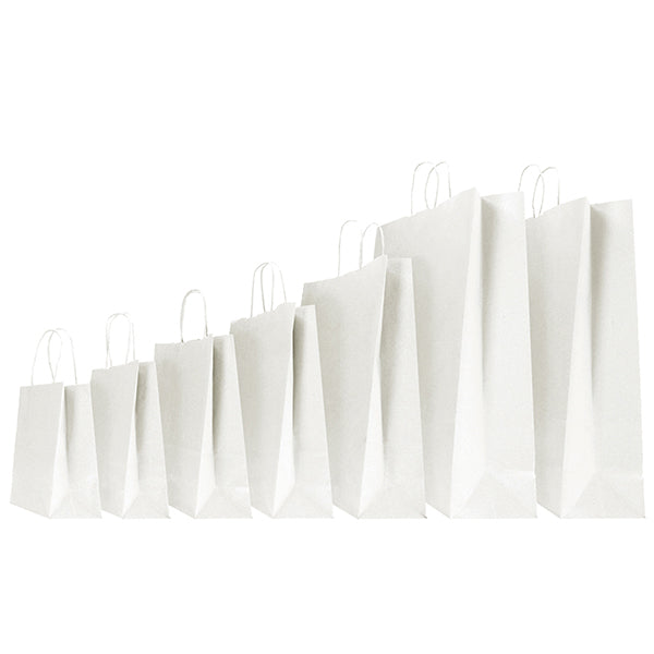 Mainetti Bags - 031496 - Shopper - maniglie cordino - 26 x11 x 34,5 cm - carta kraft - bianco - Mainetti Bags - conf. 25 pezzi - 87726 - Conf. da 1 Pz.