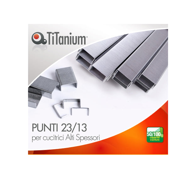 TITANIUM - D1433 - Punti metallici 23-13 - TiTanium - conf. 1000 pezzi - 95261 - Conf. da 10 Pz.