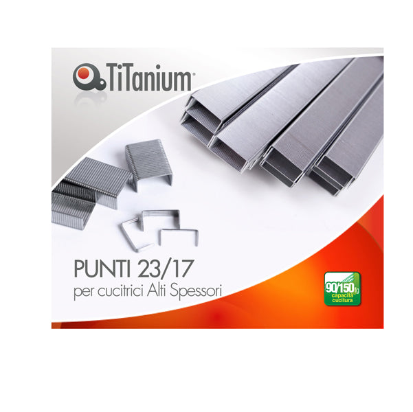 TITANIUM - D1435 - Punti metallici 23-17 - TiTanium - conf. 1000 pezzi - 95263 - Conf. da 10 Pz.