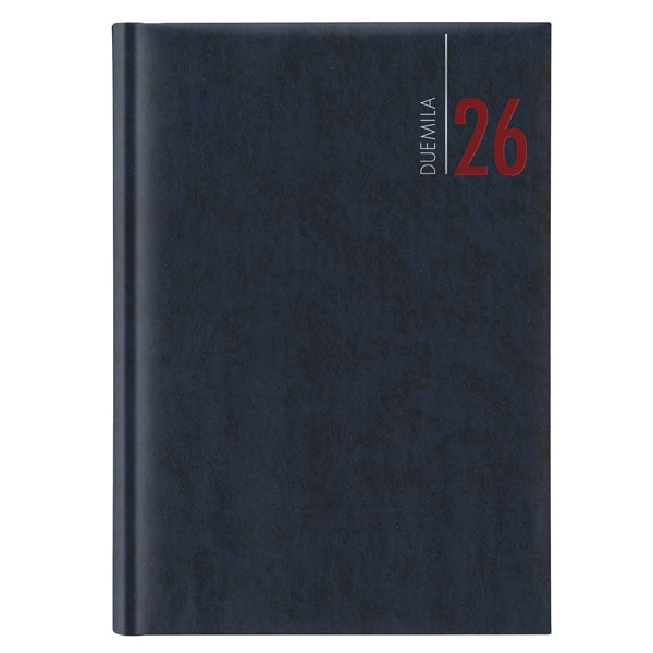 No Brand - 9101XMT12 - Agenda giornaliera 2026 - copertina in carta imbottita - 14,5 x 20,5 cm - blu - 98527 - Conf. da 1 Pz.