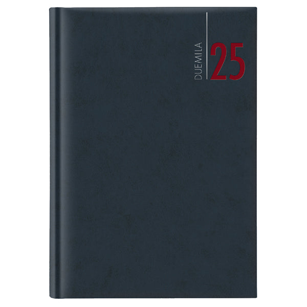 No Brand - 9111XMT12 - Agenda giornaliera 2025 - copertina in carta imbottita - 17 x 24 cm - blu - 98531 - Conf. da 1 Pz.
