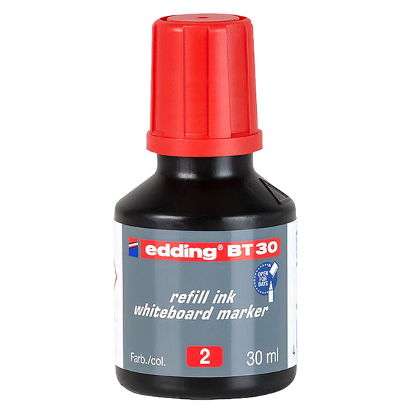 EDDING - 4-BT30002 - Inchiostro per marcatore lavagna E-28 - 30 ml - rosso - Edding - 98599 - Conf. da 10 Pz.