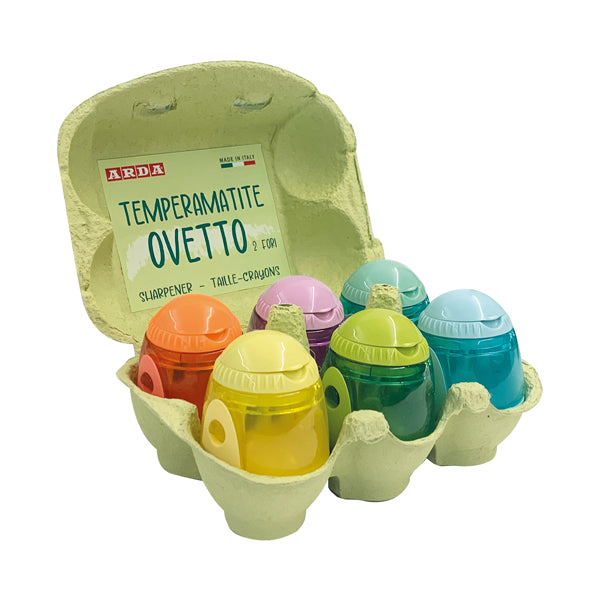 ARDA - TE814SC - Temperamatite Ovetto - 2 fori - colori assortiti - Arda - 98647 - Conf. da 6 Pz.