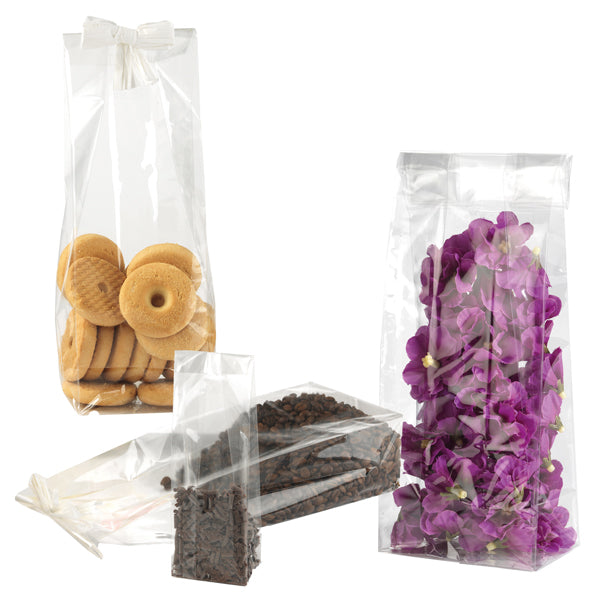 PNP - US010TNNYO3NN - Buste Crystal - con fondo quadro - 11 x 34 + 6 cm - 40 micron - trasparenti - PNP - conf. 100 pezzi - 99291 - Conf. da 1 Pz.
