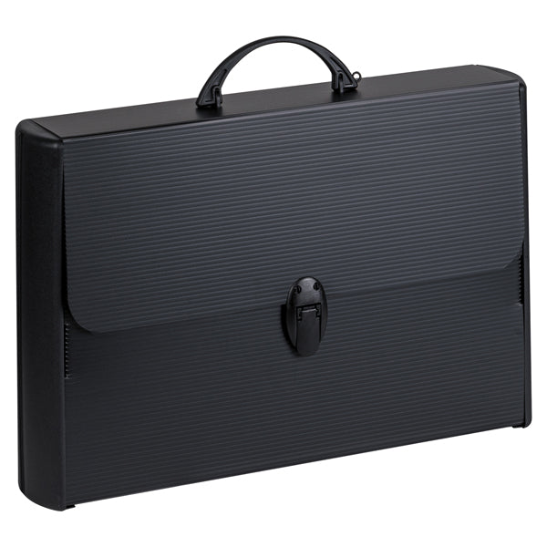 FAVORIT - 400173501 - Valigetta polionda Total Black - 28 x 43 cm - dorso rigido 8,5 cm - PPL - nero - Favorit - 99738 - Conf. da 1 Pz.