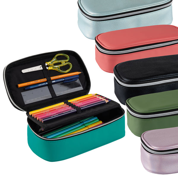 FAVORIT - 400184017 - Portapenne ovale XL 13 x 22 x 7 cm - colori assortiti - Favorit - 99746 - Conf. da 12 Pz.