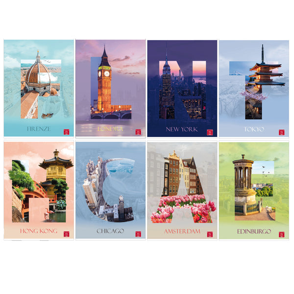 PIGNA - 023301410 - Maxiquaderno Dream Cities - A4 - 10 mm - 42 fogli - 80 gr - Pigna - 99890 - Conf. da 10 Pz.