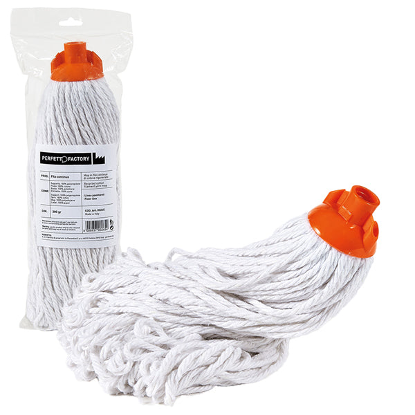 In Factory - 0026E - Mop industriale Falcon - a frange - 300 gr - cotone rigenerato - bianco - In Factory - 99955 - Conf. da 1 Pz.
