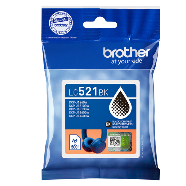 BROTHER - LC521BK - Brother - Cartuccia - Nero - LC521BK - 500 pag - BROLC521BK - Conf. da 1 Pz.