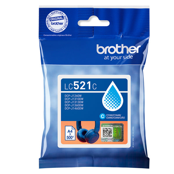 BROTHER - LC521C - Brother - Cartuccia - Ciano - LC521C - 500 pag - BROLC521C - Conf. da 1 Pz.
