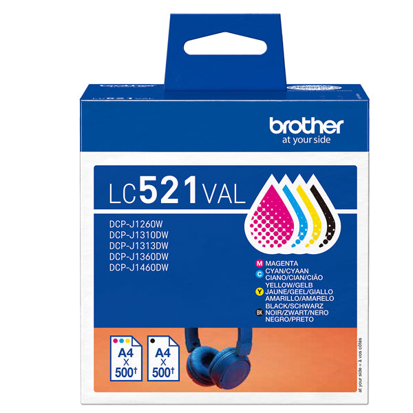 BROTHER - LC521VAL - Brother - Cartuccia - C-M-Y-K - LC521VAL - 500 pag - BROLC521VAL - Conf. da 1 Pz.