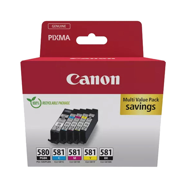CANON - 2078C008 - Canon - Cartuccia ink - BK-C-M-Y- PGI-580-CLI-581 - 2078C008 - CANPGI580MPS - Conf. da 1 Pz.