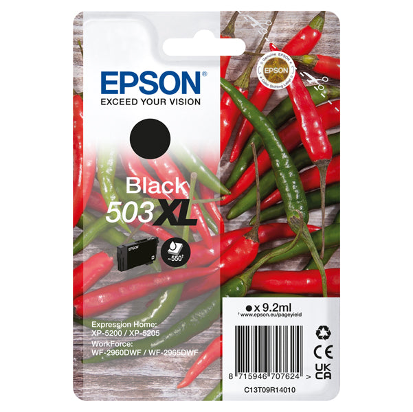 EPSON - C13T09R14010 - Epson - Cartuccia - Nero - 503XL - C13T09R14010 - 9,2 ml - EPST09R14010 - Conf. da 1 Pz.