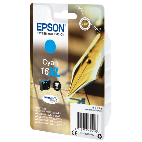 EPSON - C13T16324012 - Epson - Cartuccia ink - 16XL - Ciano - C13T16324012 - 6,5ml - EPST16324012 - Conf. da 1 Pz.