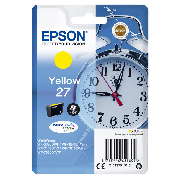EPSON - C13T27044012 - Epson - Cartuccia ink - 27 - Giallo - C13T27044012 - 3,6ml - EPST27044012 - Conf. da 1 Pz.