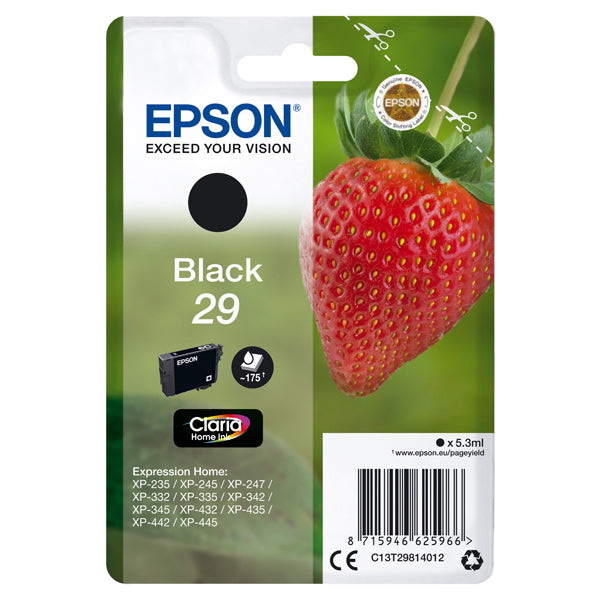 EPSON - C13T29814012 - Epson - Cartuccia ink - 29 - Nero - C13T29814012 - 5,3ml - EPST29814012 - Conf. da 1 Pz.