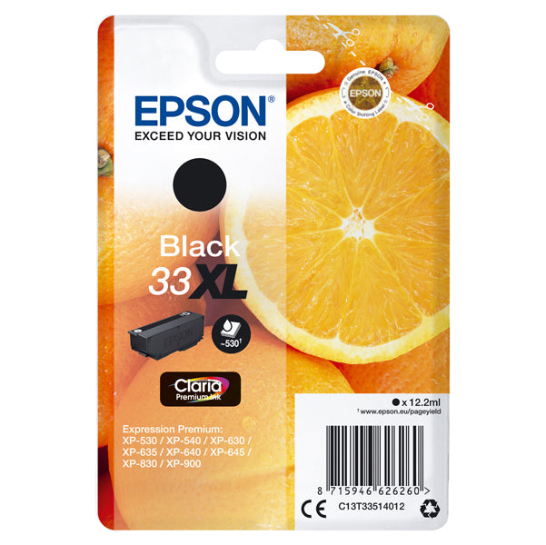 EPSON - C13T33514012 - Epson - Cartuccia ink - 33XL - Nero - C13T33514012 - 12,2ml - EPST33514012 - Conf. da 1 Pz.