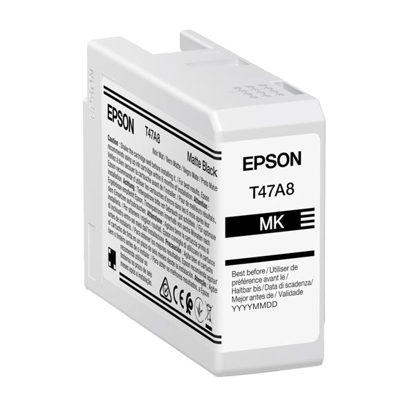EPSON - C13T47A80N - Epson - Cartuccia per UltraChrome Pro 10 T47A8 - Nero Matte - C13T47A80N - 50ml - EPST47A80N - Conf. da 1 Pz.