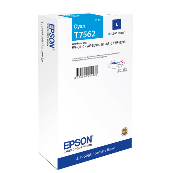 EPSON - C13T75624N - Epson - Tanica - Ciano - T7562 - C13T75624N - 14ml - EPST75624N - Conf. da 1 Pz.
